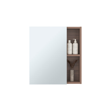 Gabinete de Baño Labelle Avellana 45x49.7cm Cuadrado con Espejo y con Tres Entrepaños - GABINETES DE BANHO | Bylmo