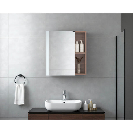 Gabinete de Baño Labelle Avellana 45x49.7cm Cuadrado con Espejo y con Tres Entrepaños - GABINETES DE BANHO | Bylmo