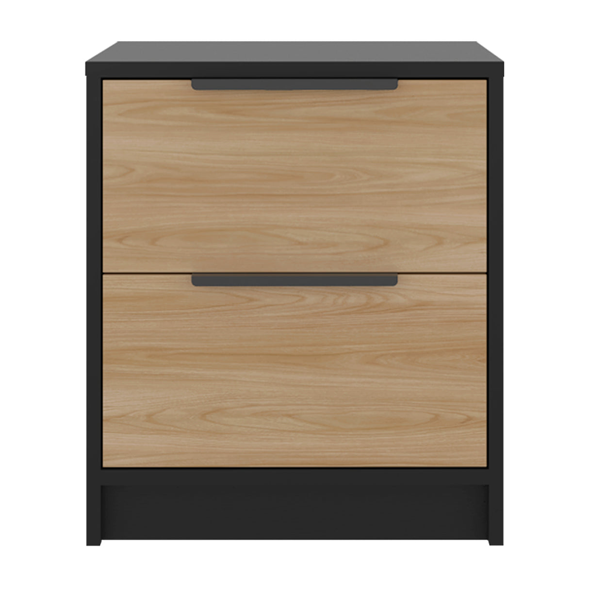 Mesa de Noche Kaia Fresno 48x41cm con Dos Cajones - MESAS DE NOCHE | Bylmo