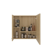 Gabinete de Baño Barcelona Fresno 60x60cm Cuadrado con Espejo y con Dos Entrepaños - GABINETES DE BANHO | Bylmo