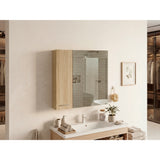 Gabinete de Baño Barcelona Fresno 60x60cm Cuadrado con Espejo y con Dos Entrepaños - GABINETES DE BANHO | Bylmo