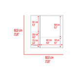 Gabinete de Baño Barcelona Fresno 60x60cm Cuadrado con Espejo y con Dos Entrepaños - GABINETES DE BANHO | Bylmo