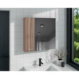 Gabinete de Baño Barcelona Avellana 60x60cm Cuadrado con Espejo y con Dos Entrepaños - GABINETES DE BANHO | Bylmo