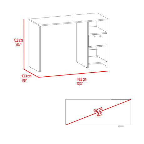 Escritorio Office Cartagena 110 cm con Cajón y Entrepaños - ESCRITORIOS | Bylmo