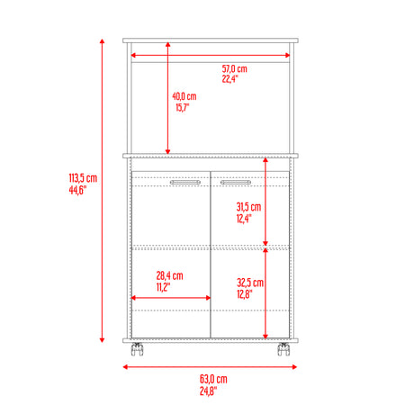 Mueble Auxiliar de Cocina Kitchen Cartagena 63x113.5cm con un Entrepaño y con Dos Comportamientos - BARRAS Y MUEBLES AUXILIARES | Bylmo