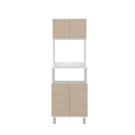 Alacena Fenix Blanco y Cartagena 54x160cm sin Cajones y con Cuatro Puertas - ALACENAS Y MUEBLES MICROONDAS | Bylmo