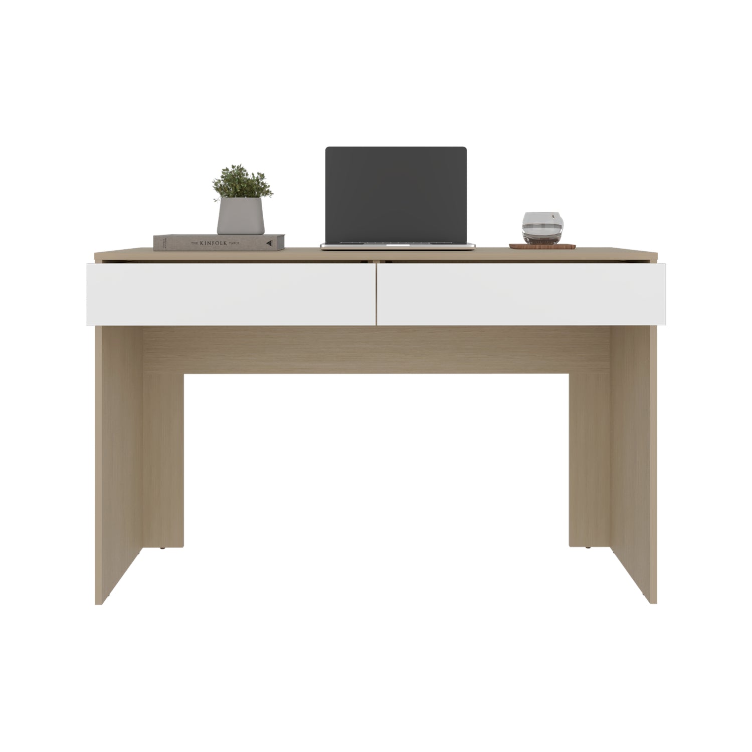 Escritorio Acre Cartagena y Blanco 120.2x75cm Con Dos Cajones - ESCRITORIOS | Bylmo