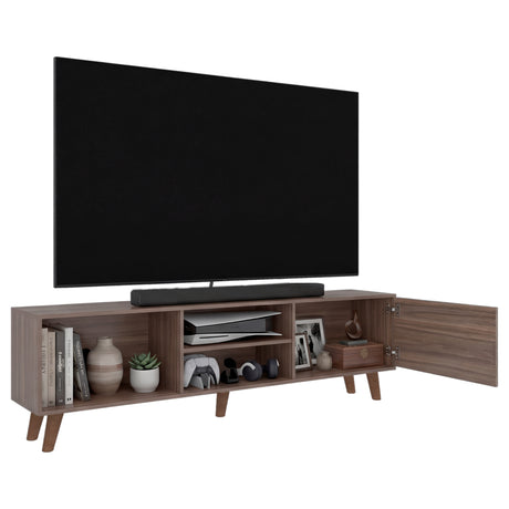 Rack de TV Cincinnati Avellana 180x52.5cm Para TV Hasta 70 Pulgadas con Un Cajón con Ranuras para Cables y con Patas - MUEBLES DE TV | Bylmo