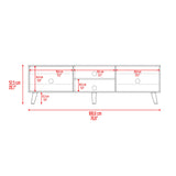 Rack de TV Cincinnati Avellana 180x52.5cm Para TV Hasta 70 Pulgadas con Un Cajón con Ranuras para Cables y con Patas - MUEBLES DE TV | Bylmo