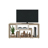 Rack de TV Zembrano Cartagena y Blanco 160x54.5cm para TV Hasta 40 Pulgadas y con Cuatro Compartimientos - MUEBLES DE TV | Bylmo