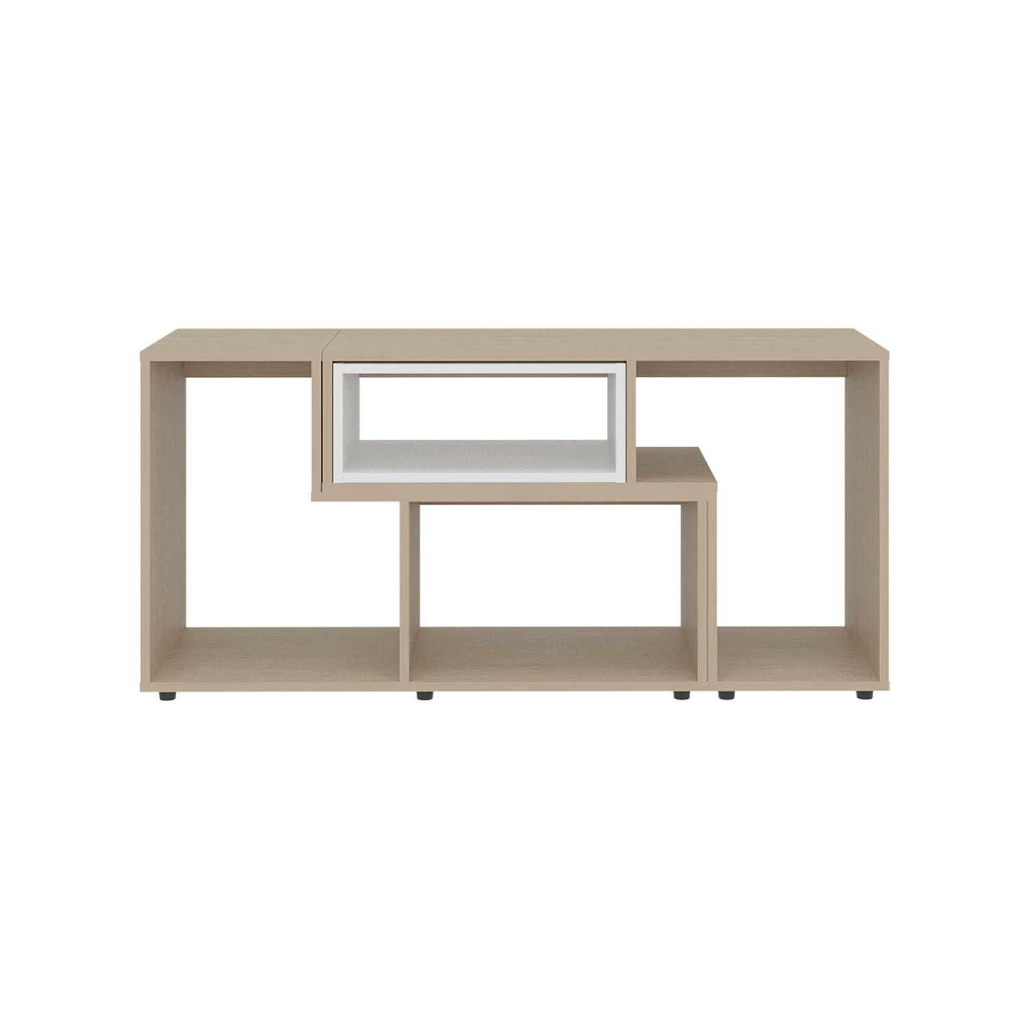 Rack de TV Zembrano Cartagena y Blanco 160x54.5cm para TV Hasta 40 Pulgadas y con Cuatro Compartimientos - MUEBLES DE TV | Bylmo