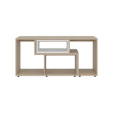 Rack de TV Zembrano Cartagena y Blanco 160x54.5cm para TV Hasta 40 Pulgadas y con Cuatro Compartimientos - MUEBLES DE TV | Bylmo
