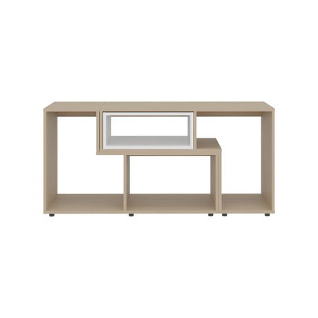 Rack de TV Zembrano Cartagena y Blanco 160x54.5cm para TV Hasta 40 Pulgadas y con Cuatro Compartimientos - MUEBLES DE TV | Bylmo