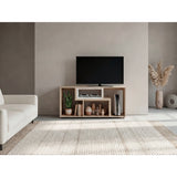 Rack de TV Zembrano Cartagena y Blanco 160x54.5cm para TV Hasta 40 Pulgadas y con Cuatro Compartimientos - MUEBLES DE TV | Bylmo