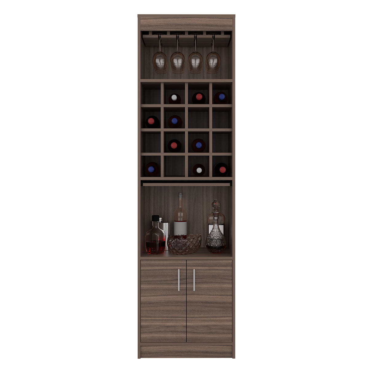 Bar Kava Avellana 51x180cm con Un Cajón y con Dieciséis Portabotellas - BARES | Bylmo