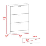 Zapatero Z 94 Avellana y Blanco 94.2x128.7cm Vertical de Tres Niveles para 18 pares de Zapatos - ZAPATEROS | Bylmo