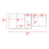 Mueble Superior de Cocina Gina Cartagena 150x60.2cm con Dos Puertas con Locero y con Espacio para Microondas - MUEBLES SUPERIORES DE COCINA | Bylmo