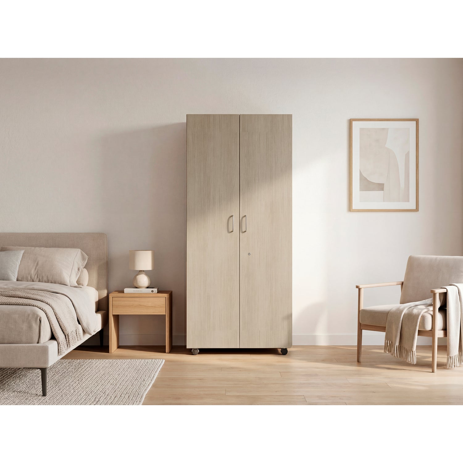 Closet Iko Cartagena y Blanco 80x182.5cm sin Cajones con 2 Entrepaños - CLOSETS | Bylmo