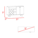 Bar Vithi Fresno y Blanco 120x73.6cm con Cinco Compartimientos y con Ocho Portabotellas - BARES | Bylmo