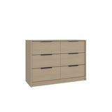 Cómoda Kaia Cartagena y Blanco 107x77.6cm De Tres Hileras con Seis Cajones - CAJONERAS Y COMODAS | Bylmo