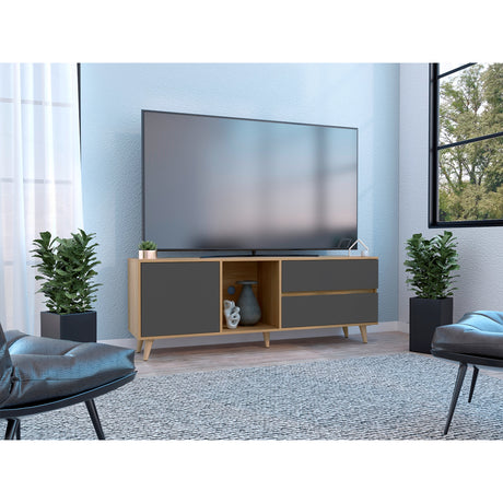 Rack de TV Salem Fresno 158.4x58.4cm para TV Hasta 65 Pulgadas y con Tres Compartimientos - MUEBLES DE TV | Bylmo