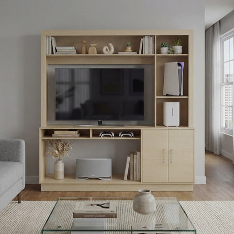 Centro de Entretenimiento Cantabria Cartagena 180x180cm Para TV Hasta 55 Pulgadas con Un Cajón - MUEBLES DE TV | Bylmo