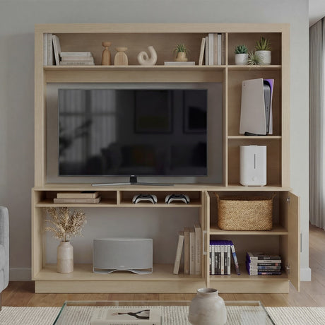 Centro de Entretenimiento Cantabria Cartagena 180x180cm Para TV Hasta 55 Pulgadas con Un Cajón - MUEBLES DE TV | Bylmo