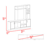 Centro de Entretenimiento kava Avellana 200x180.7cm Para TV Hasta 60 Pulgadas con Dos Cajones - MUEBLES DE TV | Bylmo