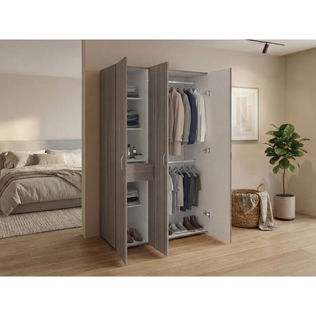 Closet Roko Avellana y Blanco 120x181.9cm con 1 Cajones con 4 Entrepaños - CLOSETS | Bylmo