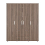 Closet Avellana y Blanco 150x179cm con 6 Cajones con 2 Entrepaños - CLOSETS | Bylmo