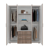 Closet Avellana y Blanco 150x179cm con 6 Cajones con 2 Entrepaños - CLOSETS | Bylmo