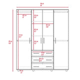Closet Avellana y Blanco 150x179cm con 6 Cajones con 2 Entrepaños - CLOSETS | Bylmo