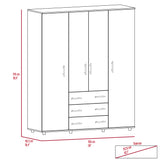 Closet Avellana y Blanco 150x179cm con 6 Cajones con 2 Entrepaños - CLOSETS | Bylmo