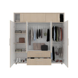 Closet Luque Cartagena y Blanco 200x204cm con 3 Cajones con 3 Entrepaños - CLOSETS | Bylmo