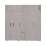 Closet Montevideo Positano y Blanco 200.1x206cm con 3 Cajones con 4 Entrepaños - CLOSETS | Bylmo