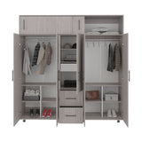 Closet Montevideo Positano y Blanco 200.1x206cm con 3 Cajones con 4 Entrepaños - CLOSETS | Bylmo
