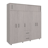 Closet Montevideo Positano y Blanco 200.1x206cm con 3 Cajones con 4 Entrepaños - CLOSETS | Bylmo