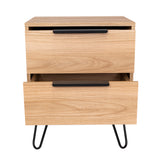 Mesa de Noche Augusta Novo Fresno 45 cm con Dos Cajones - MESAS DE NOCHE | Bylmo