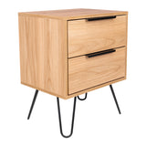 Mesa de Noche Augusta Novo Fresno 45 cm con Dos Cajones - MESAS DE NOCHE | Bylmo