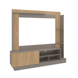 Centro de Entretenimiento Doha Fresno 180x180cm Para TV Hasta 60 Pulgadas con Un Cajón y con Ranuras para Cables - MUEBLES DE TV | Bylmo