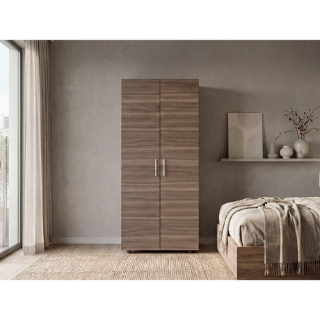 Closet Hogar Avellana y Blanco 80x180.5cm con Dos Puertas - CLOSETS | Bylmo
