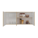 Mueble Superior de Cocina Orion Fresno 120x54.5cm con Tres Puertas y con Locero - MUEBLES SUPERIORES DE COCINA | Bylmo