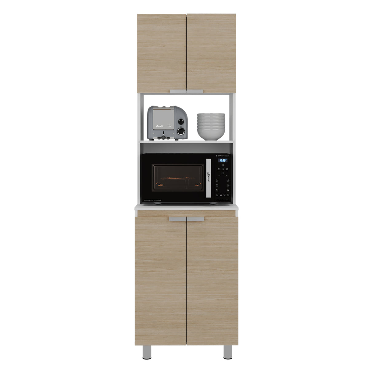 Módulo Microondas Fendi Cartagena 60x205cm sin Cajones y con Cuatro Puertas - ALACENAS Y MUEBLES MICROONDAS | Bylmo