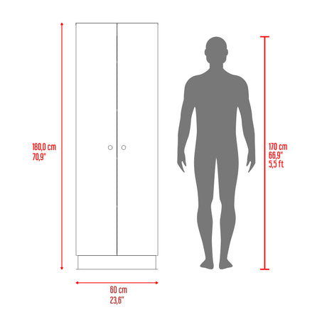 Closet Home Avellana 60x180cm con Dos Puertas - CLOSETS | Bylmo
