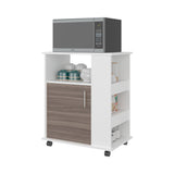 Mueble Microondas Z Plus Blanco y Avellana 60x73.5cm sin Cajones y con Un Puertas - ALACENAS Y MUEBLES MICROONDAS | Bylmo