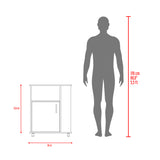 Mueble Microondas Z Plus Blanco y Avellana 60x73.5cm sin Cajones y con Un Puertas - ALACENAS Y MUEBLES MICROONDAS | Bylmo