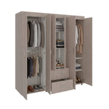 Closet Bariloche Blanco Positano 170.3x180cm con Seis Puertas y con Dos Cajones - CLOSETS | Bylmo