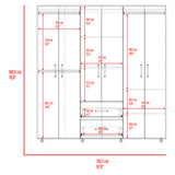 Closet Bariloche Blanco Positano 170.3x180cm con Seis Puertas y con Dos Cajones - CLOSETS | Bylmo