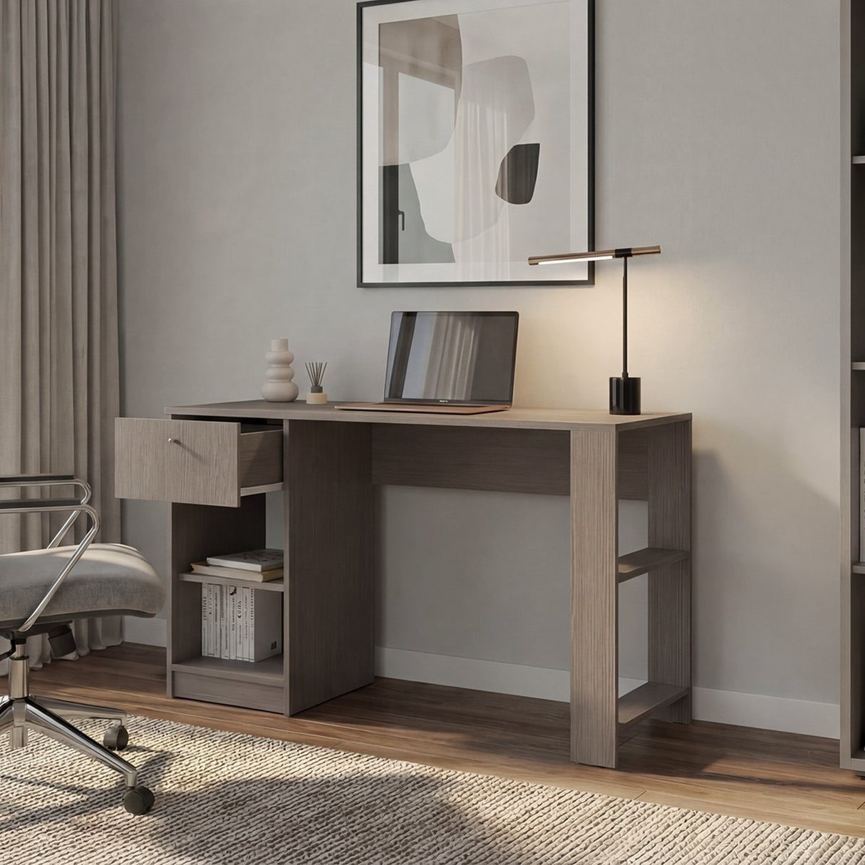 Escritorio Home Compacto Positano 47.3x120.2x75.6cm 1 Cajón - ESCRITORIOS | Bylmo
