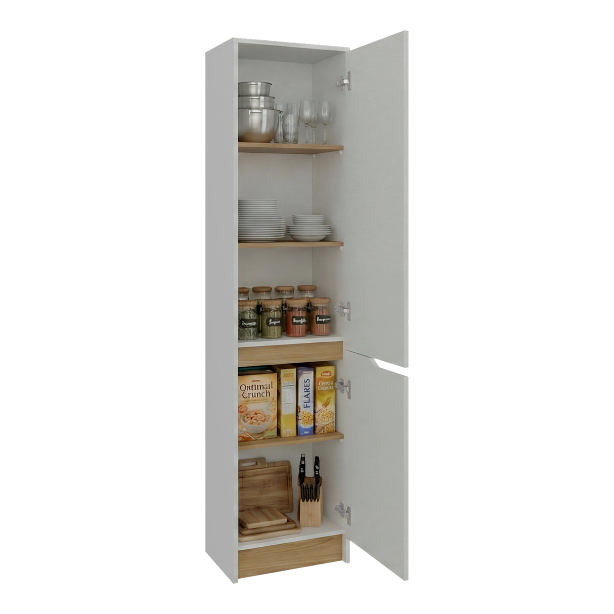 Alacena Soler Fresno 43x180cm 2 Puertas - ALACENAS Y MUEBLES MICROONDAS | Bylmo